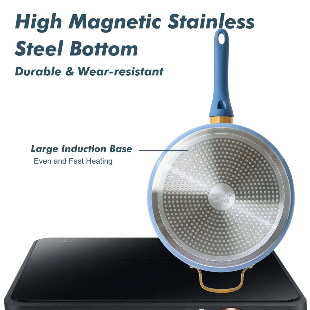 SENSARTE Nonstick Pots and Pans Set, 18Pcs Non Stick Cookware Sets, Induction Kitchen Cookware Sets