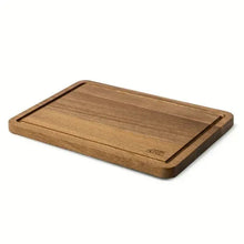 Acacia wood cutting board with beveled edge and inset border