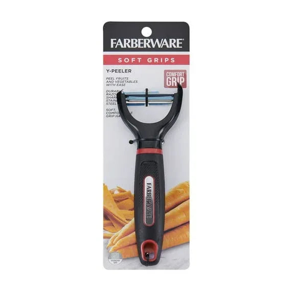Farberware Soft Grips Stainless Steel Y Peeler in Black
