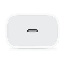 Apple 20W USB-C wall charger front with USB-C port, white