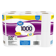 Toilet paper 12-roll pack, 1,000 sheets per roll; Great Value Bath Tissue