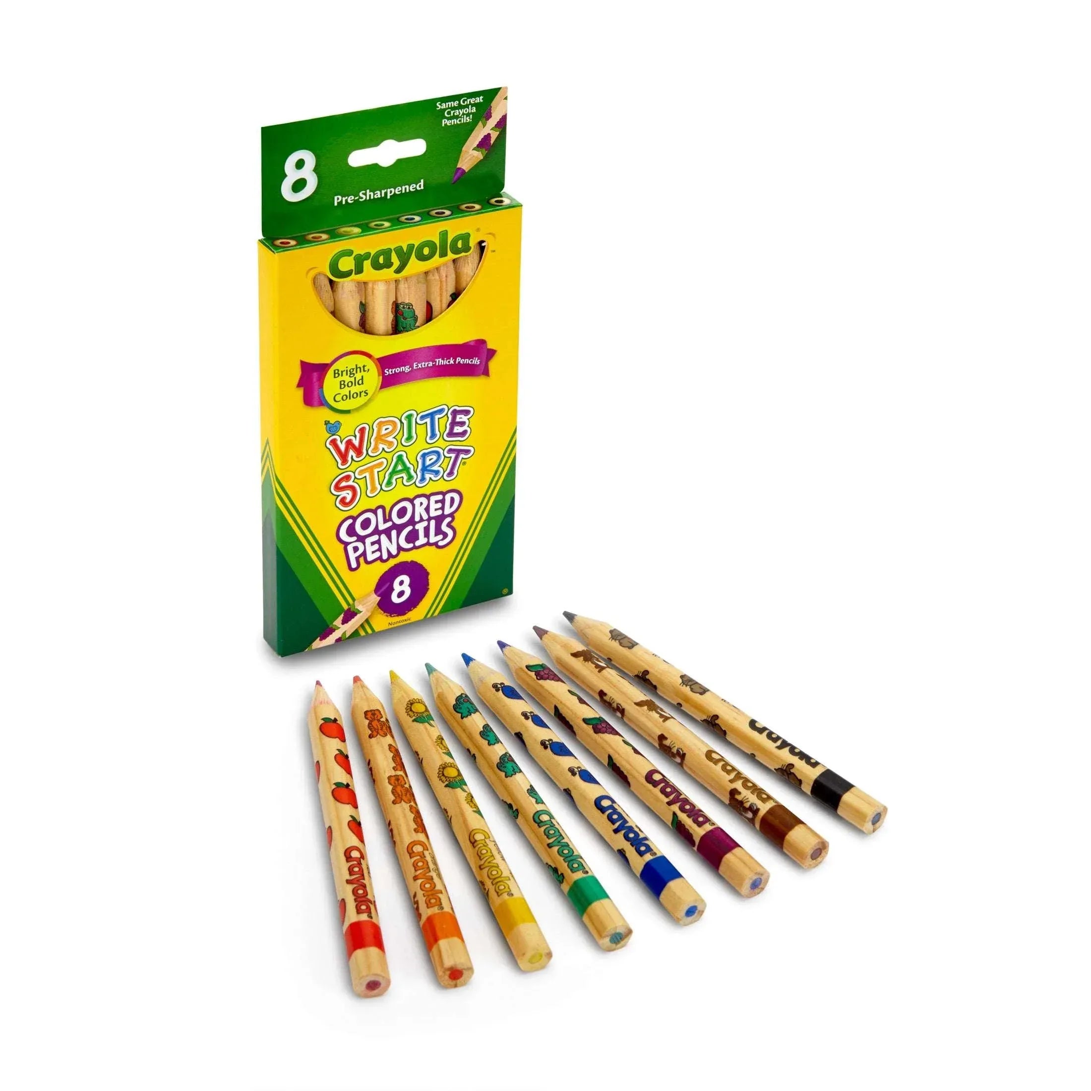 Crayola Write Start Extra Thick Colored Pencils, 8 Ct, Kindergarten School Supplies, Arts and Crafts for Kids, Gifts, Ages 3, 4, 5, 6 - USA MEGA SHOP