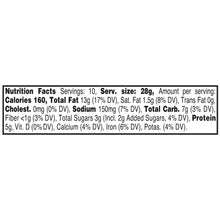 Nutrition Facts panel for mixed nuts, showing calories, fat, carbs, protein, and micronutrients