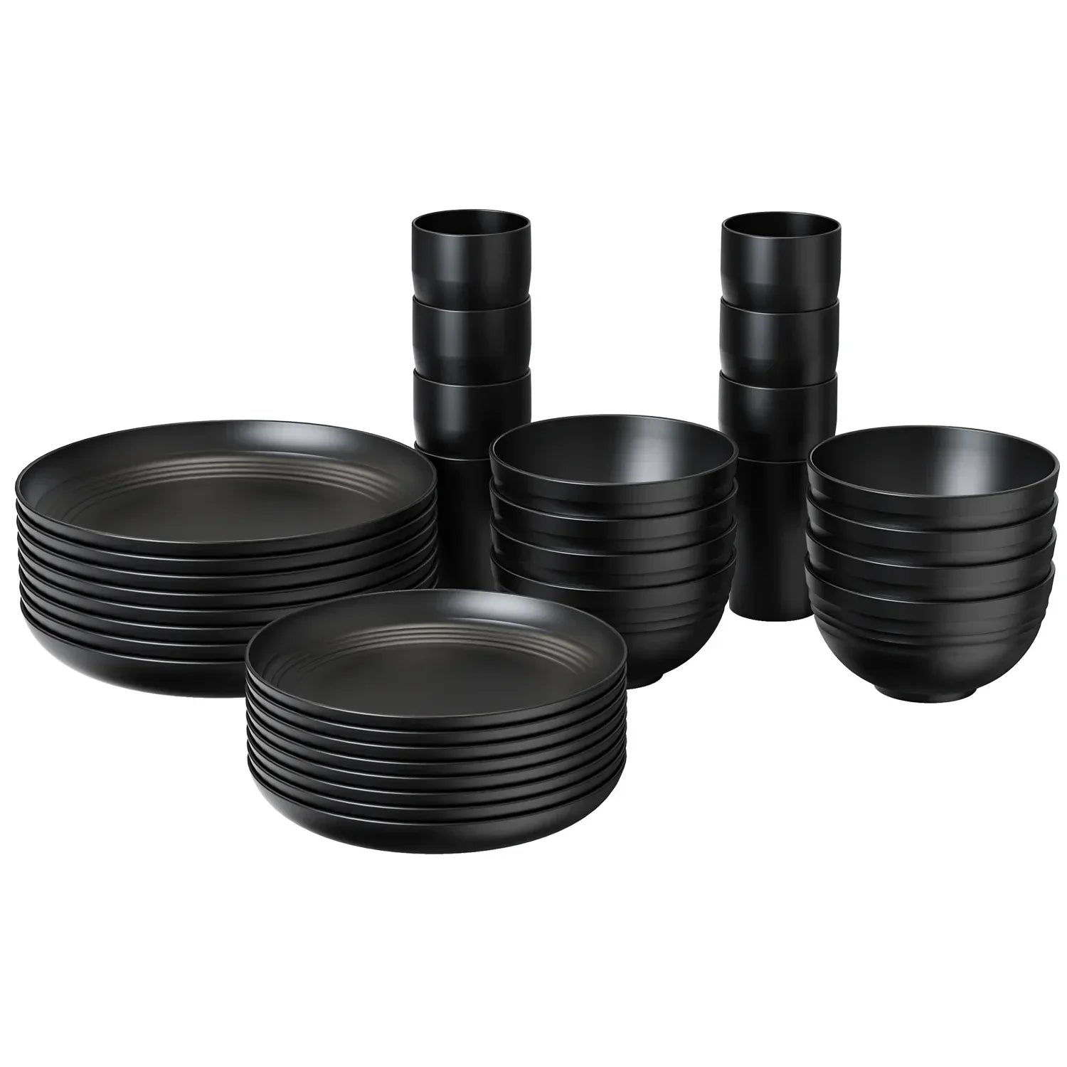 TINANA Wheat Straw Dinnerware Sets, Service for 8, 32 PCS Unbreakable Dinnerware,Microwave Dishwasher Safe - USA MEGA SHOP