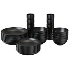 TINANA Wheat Straw Dinnerware Sets, Service for 8, 32 PCS Unbreakable Dinnerware,Microwave Dishwasher Safe