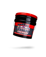 9-piece car detailing kit bucket with red lid and premium label, black bucket