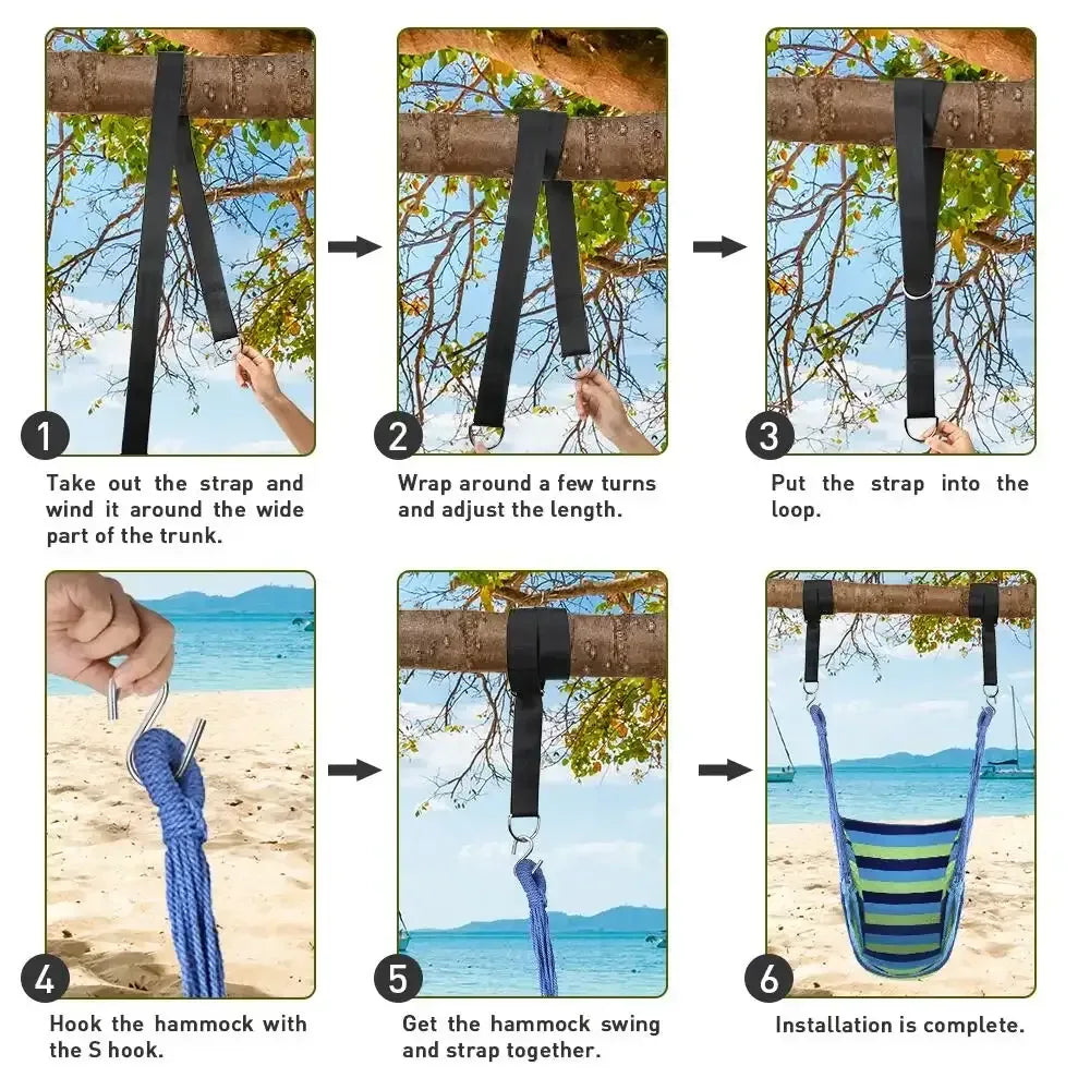 QUANFENG QF Hanging Hammock Chair Patio Indoor and Outdoor Hammock Swing Support 330 lbs - USA MEGA SHOP