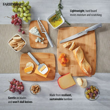 3-piece bamboo cutting board set with smooth flat boards for slicing