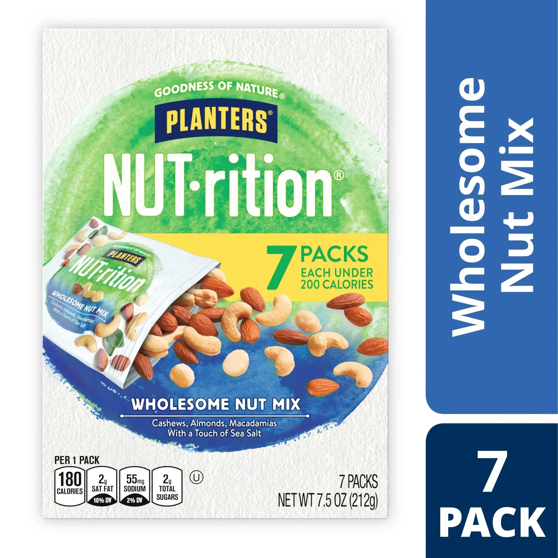 PLANTERS NUT-RITION Wholesome Nut Mix, Mixed Nuts, Plant Based Protein, 7 Count Box