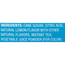 Ingredients list: cane sugar, citric acid, natural lemon flavor, instant tea