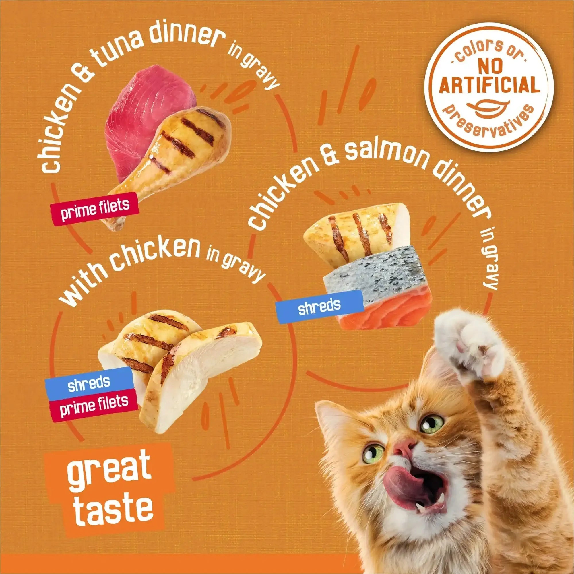Purina Friskies Gravy Wet Cat Food Variety Pack, Chicken Lovers Prime Filets and Shreds, 5.5 oz Cans, 32 Pack - USA MEGA SHOP
