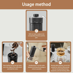 Hand Coffee Grinder, LHKLUK Adjustable Coffee Grinder, Textured ABS Body & Soda-Lime Glass, Ceramic Burr, Compact & Portable for Home/Outdoor/Cold Brew
