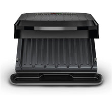 George Foreman grill and panini maker with ribbed nonstick plates and drip tray