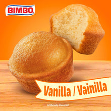 Vanilla mini muffins pack showing two golden mini muffins