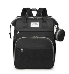 Waterproof Diaper Bag Backpack, Multifunctional Travel Nappy Bag with Changing Pad, Great for Moms and Dads, Baby Shower Gift (Black) 