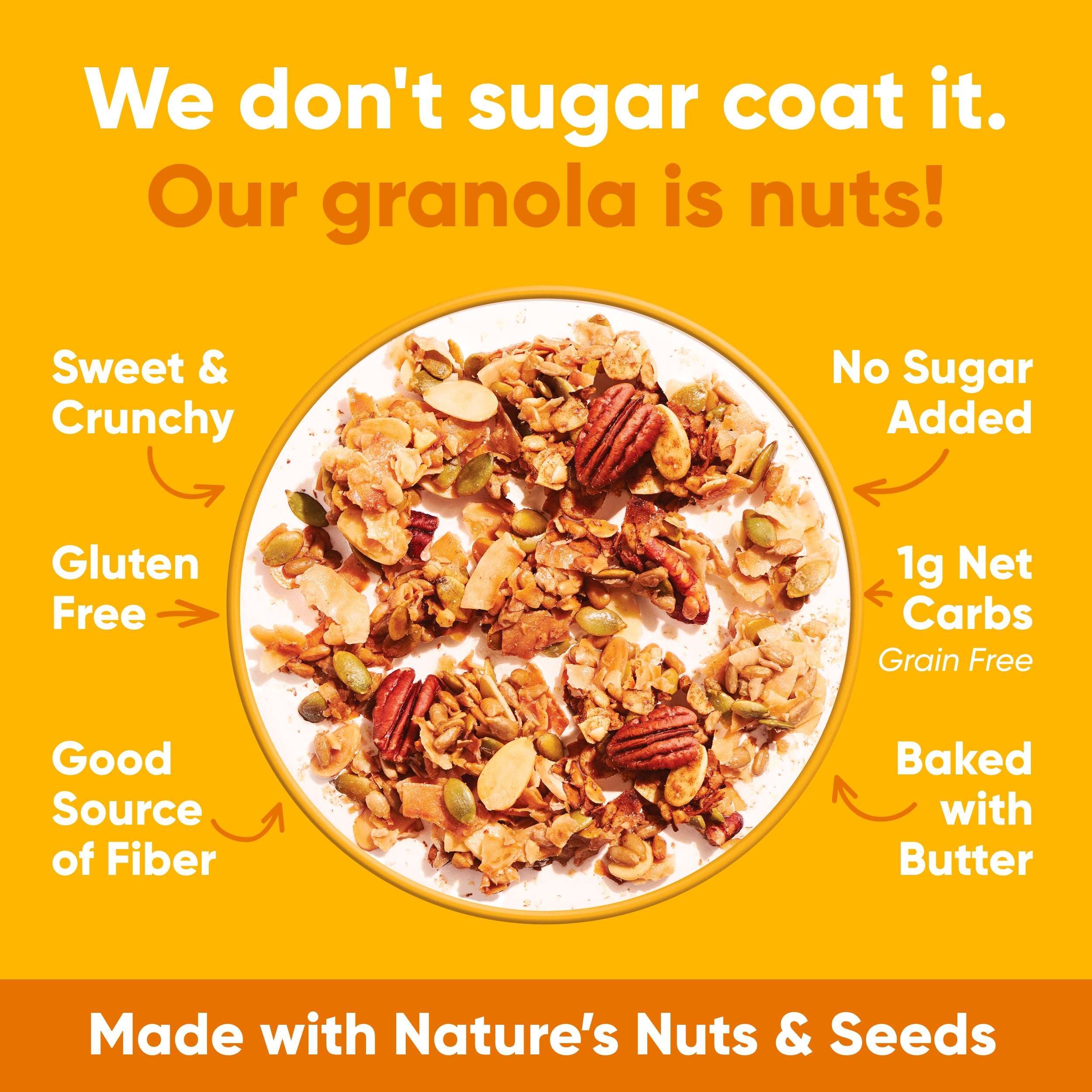 NuTrail Nut Granola Cereal, Honey Nut, No Sugar Added, Keto, Gluten Free, 11 oz. 1 Count