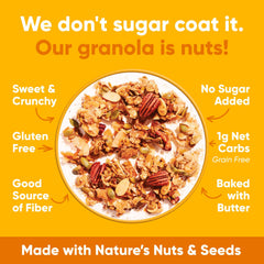 NuTrail Nut Granola Cereal, Honey Nut, No Sugar Added, Keto, Gluten Free, 11 oz. 1 Count