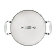 The Pioneer Woman Harlow 12" Ceramic Non-Stick Everyday Pan with Lid, Denim Blue