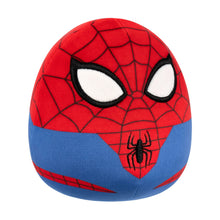 Spider-Man egg-shaped plush front with white eyes and blue lower section