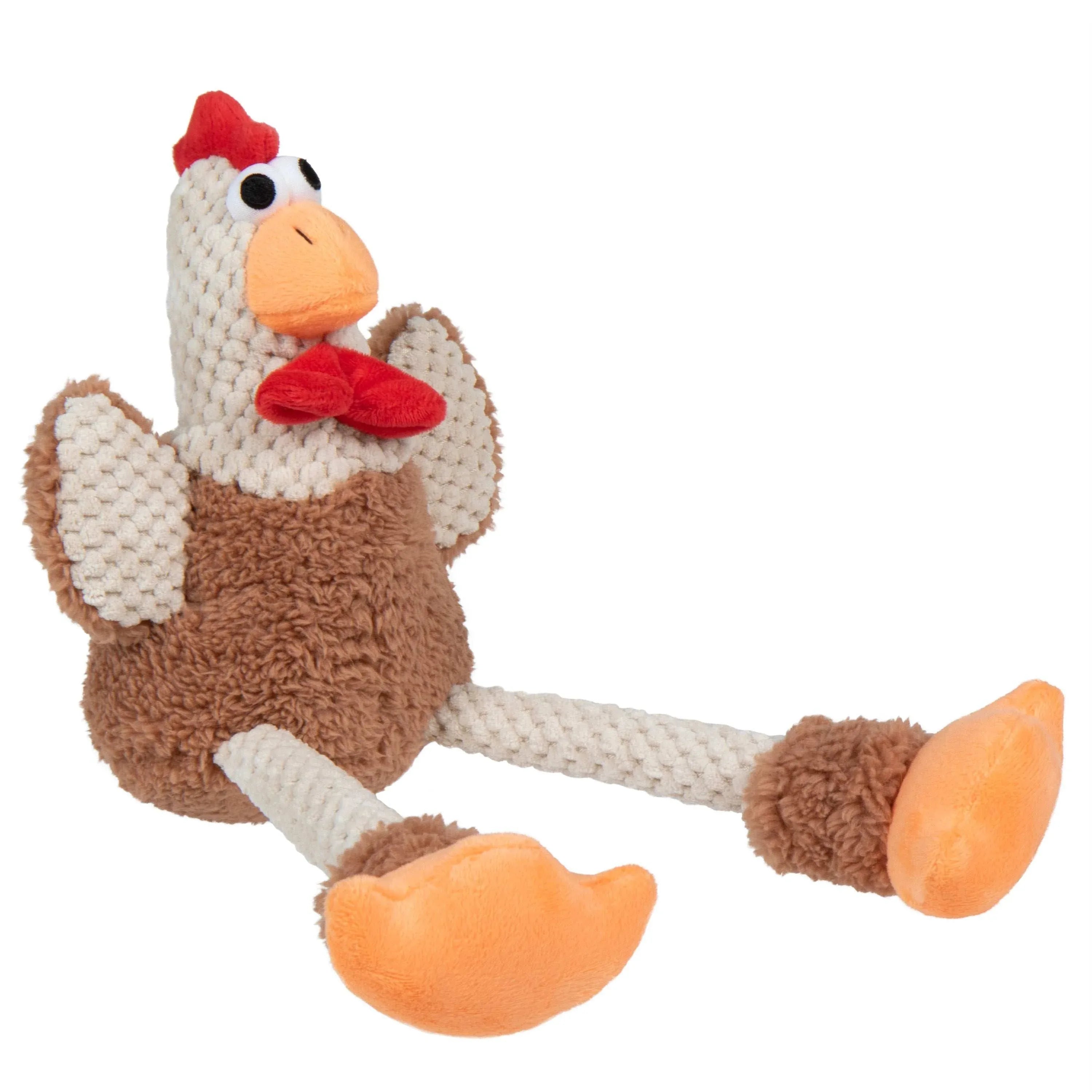 goDog Farm Friends Rooster Plush Toy for Dogs with Chew Guard Technology for Stronger & Longer Play, Soft & Durable, Built-In Squeaker, Brown, Medium - USA MEGA SHOP