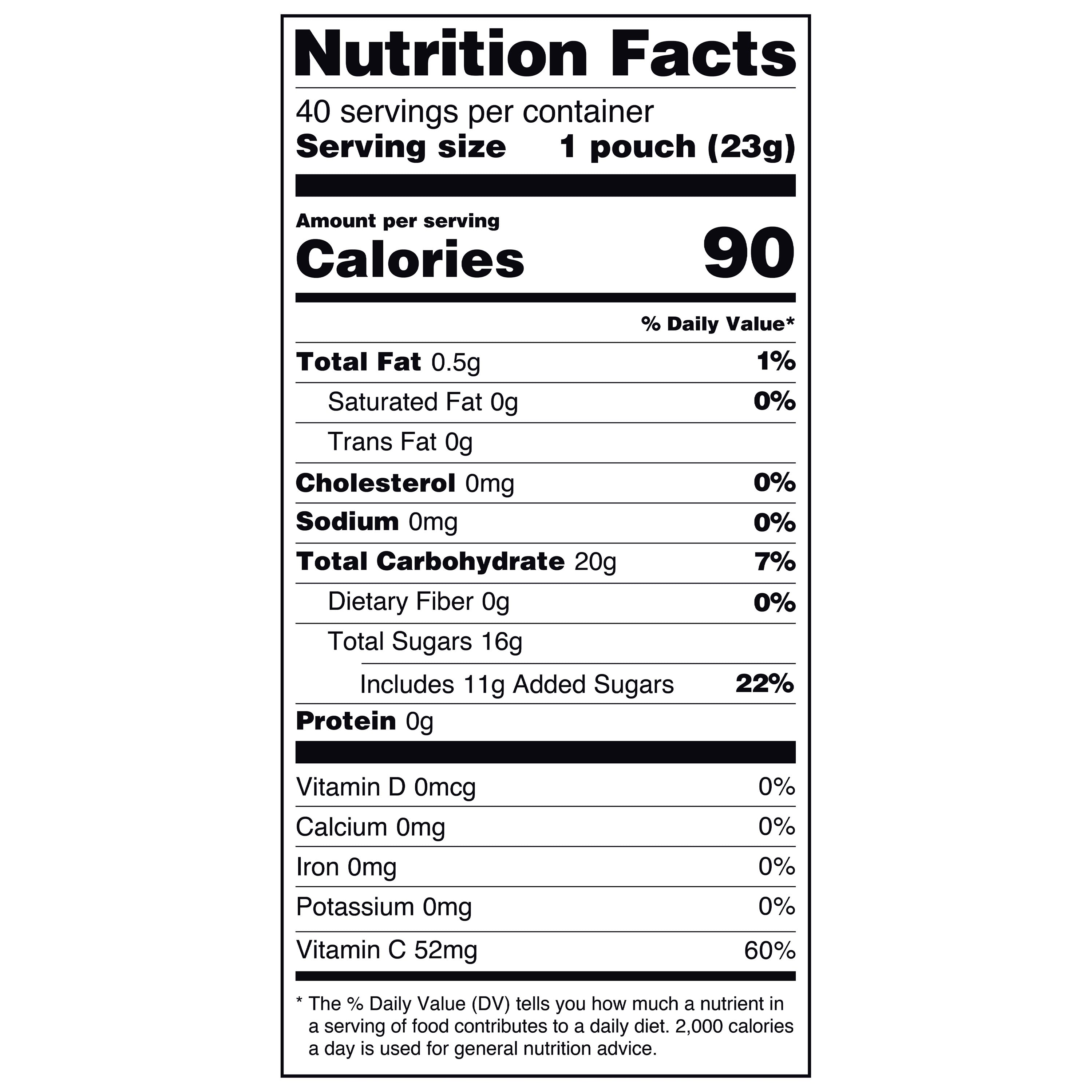 Great Value Fruit Smiles Snacks, Tangy Flavor, 40 Count