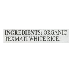 RiceSelect Organic Texmati White Rice, American-Style Basmati Rice, 2 lb Jar