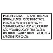 Lemonade bottle ingredients panel with ingredient list
