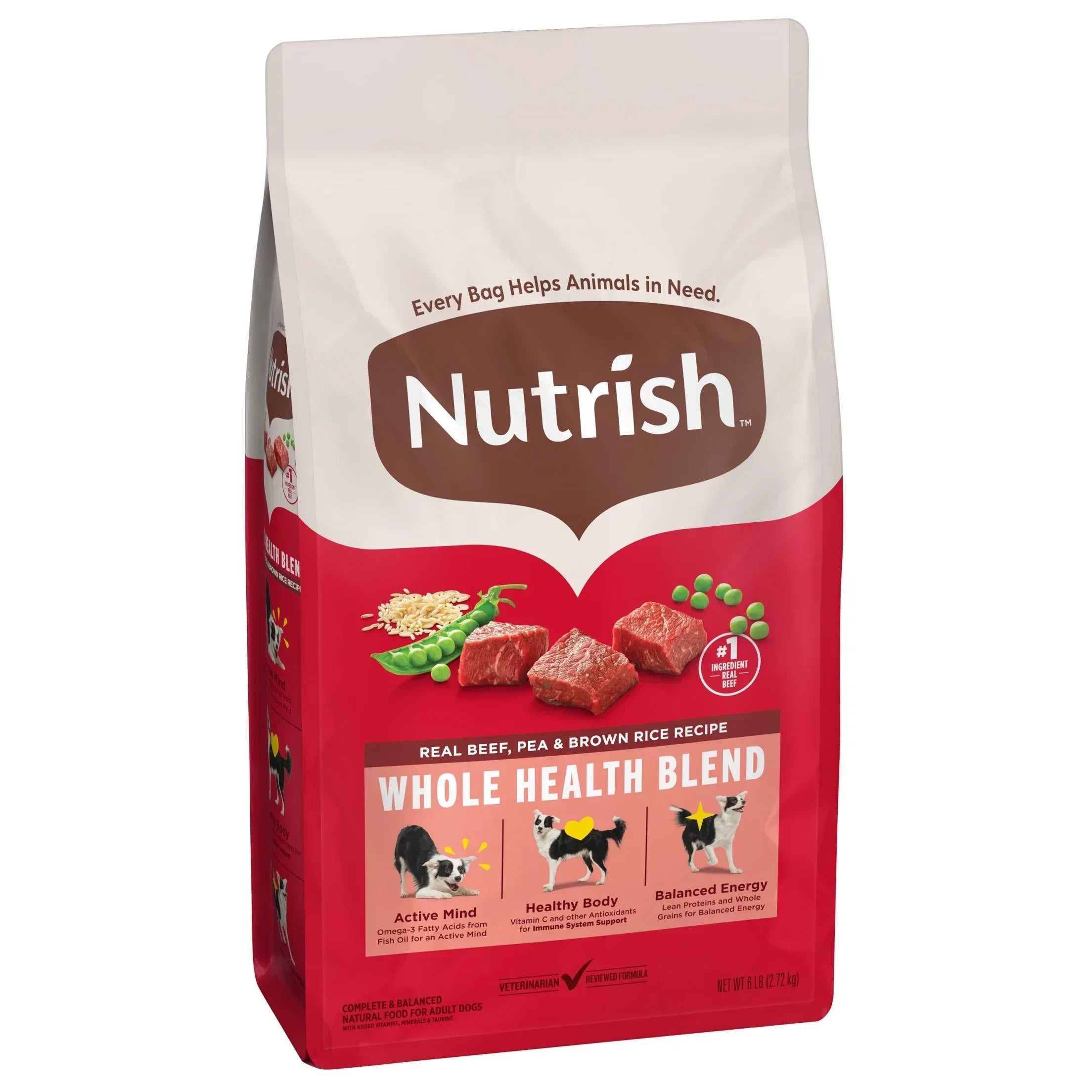 Nutrish Real Beef, Pea & Brown Rice Recipe Whole Health Blend Dry Dog Food, (Rachael Ray)