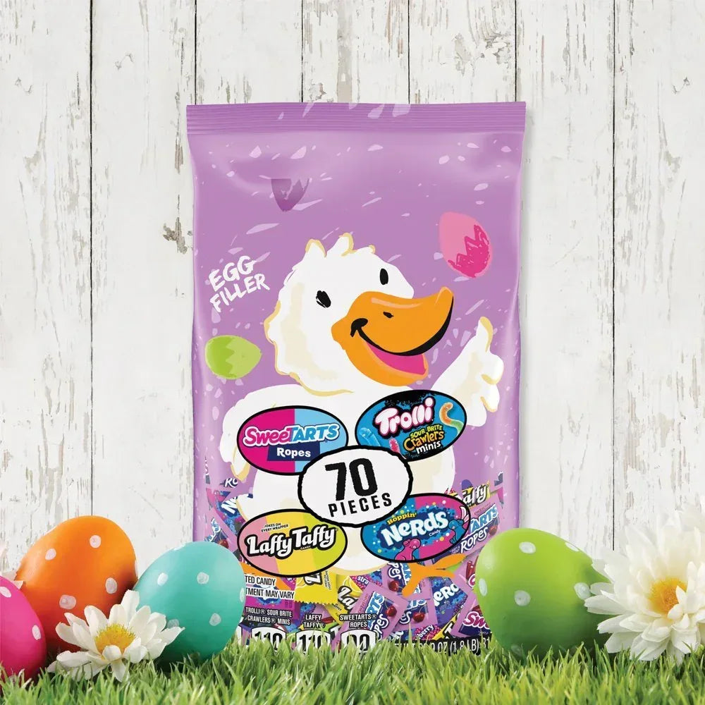 Premium Easter Egg Filler Mix, Fruit Flavored Candy Assortment, 28.9 Oz, 70 Count, Bag