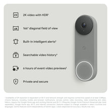 Hazel wired doorbell camera shown on feature card with 2K and security icons
