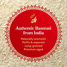 Basmati rice grains, white