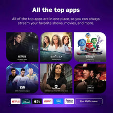 Roku streaming interface showing a grid of popular app icons