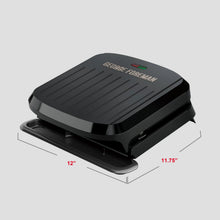 George Foreman grill dimensions with 12 in by 11.75 in compact base