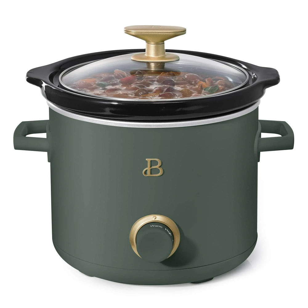 Beautiful 2 Qt Manual Slow Cooker, 2-Pack, Thyme Green + Porcini Taupe by Drew Barrymore - USA MEGA SHOP