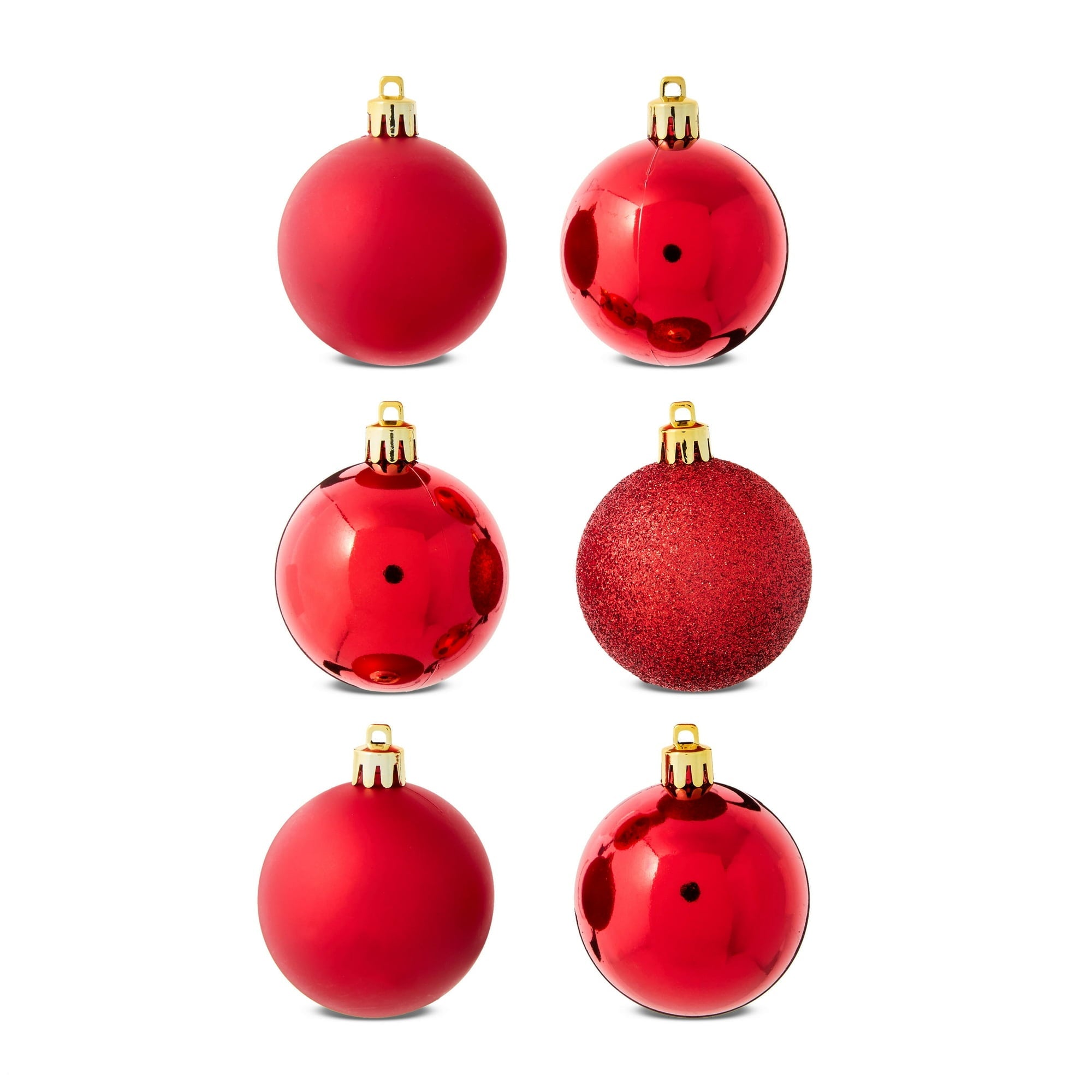 24-Count Red Shatterproof Multi-Textured Christmas Ornaments, 2.36 in, by Holiday Time