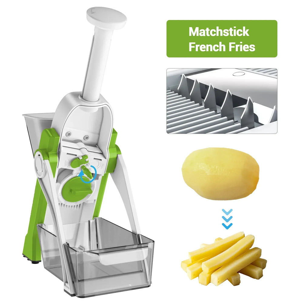Mandoline Slicer for Vegetables Fruits, Adjustable Thickness Stainless Steel Food Cutter & Chopper, Safe and Quick Meal Preparation - USA MEGA SHOP
