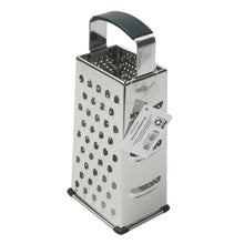 4-sided stainless steel box grater with four perforated grating sides