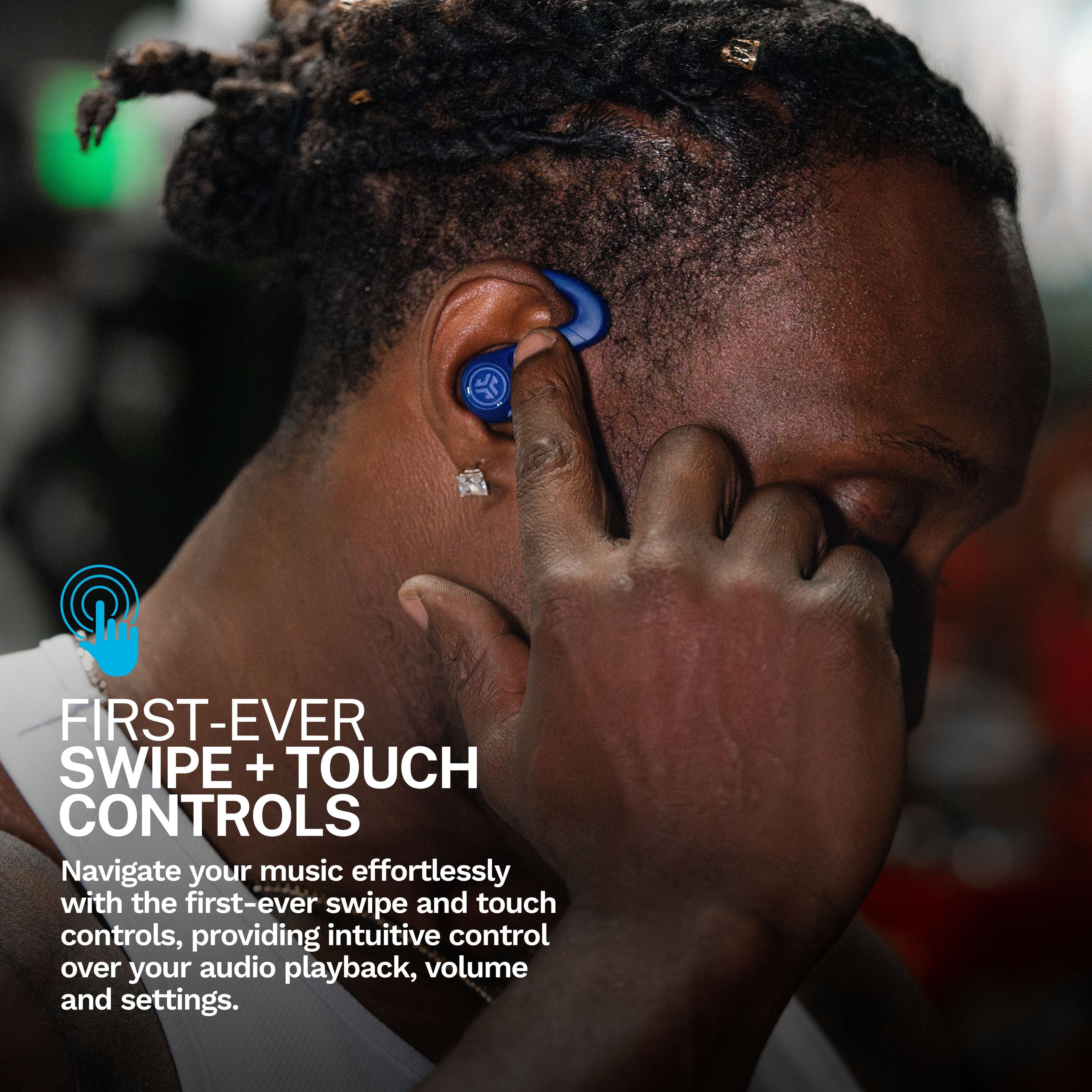 JLab JBuds Sport ANC 4 True Wireless Earbuds, Cobalt, Hybrid ANC, Touch Controls, Multipoint, App Customization