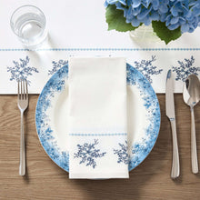 10.5-inch blue-and-white floral ceramic dinner plate with decorative border