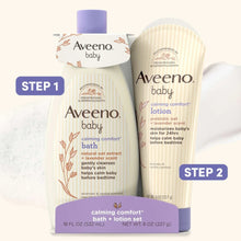 Calming comfort baby bath and lotion set, Step 1 bath and Step 2 lotion bottles
