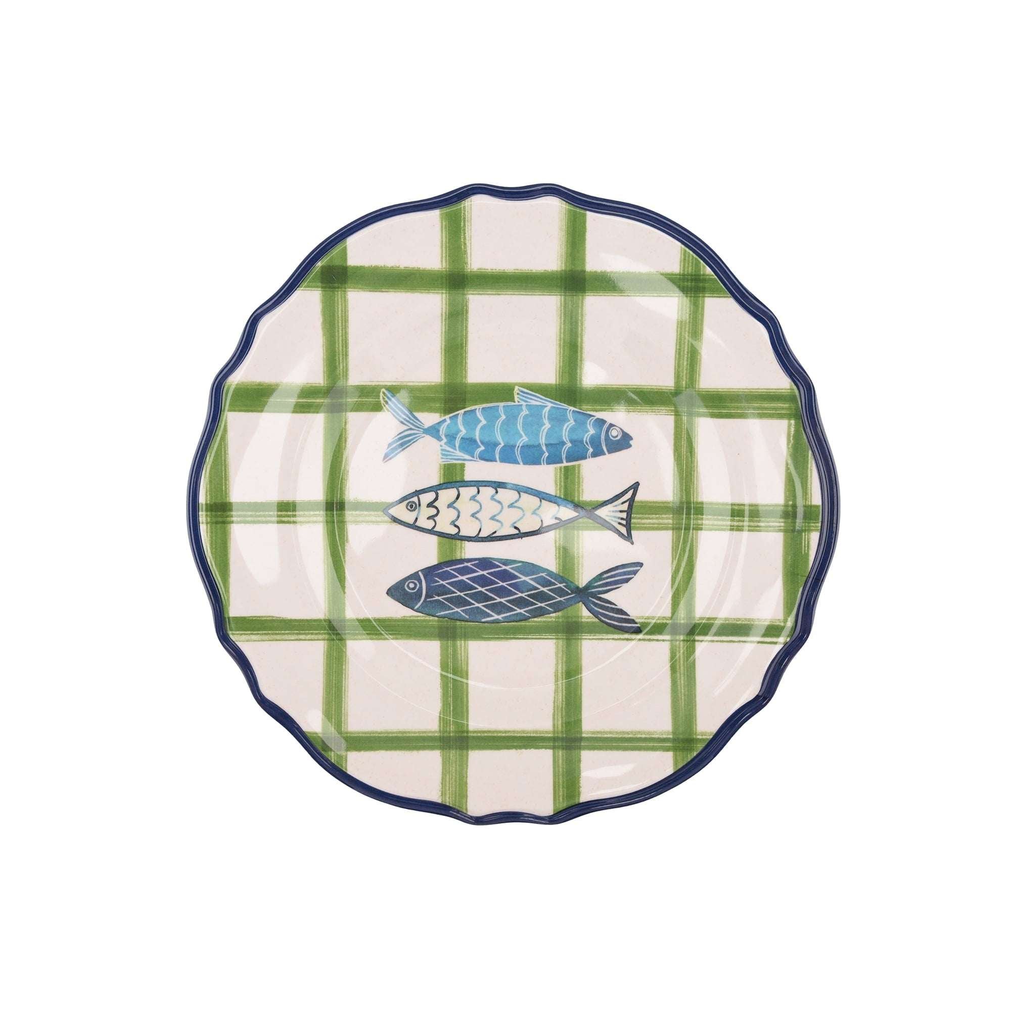 Beautiful 4-Piece 9-Inch Bamboo Melamine Sardine Salad Plate Set, Multi-Color by Drew Barrymore