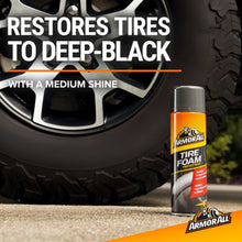 Tire foam protectant bottle for deep-black tire cleaning near car wheel