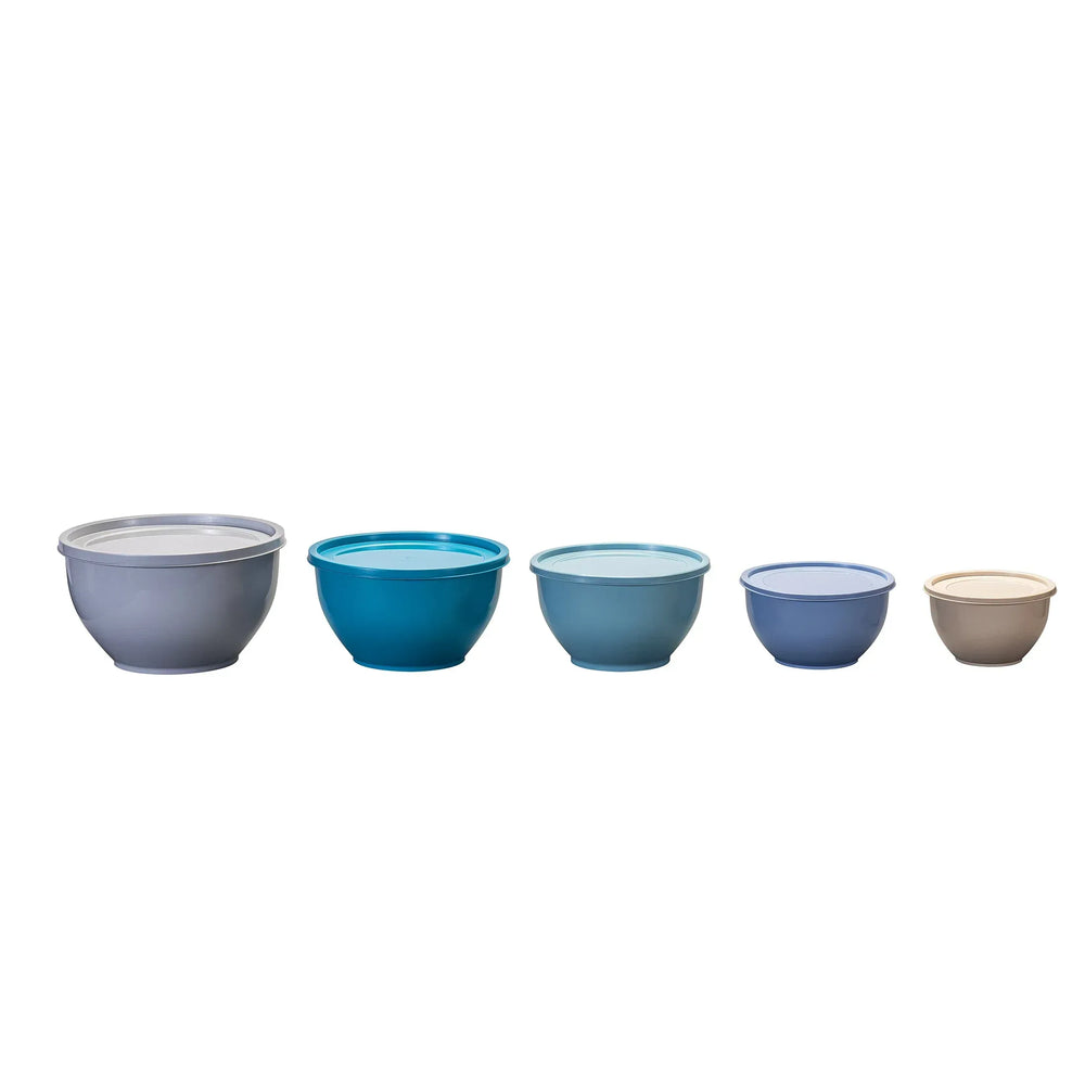 Mainstays 10-Piece Nonslip Nesting Plastic Mixing Bowl Set with Assorted Lids - USA MEGA SHOP