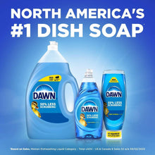 Dawn hand soap bottles in blue with white caps and EZ-Squeeze pump
