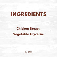 Dog treat ingredients label with Chicken Breast and Vegetable Glycerin