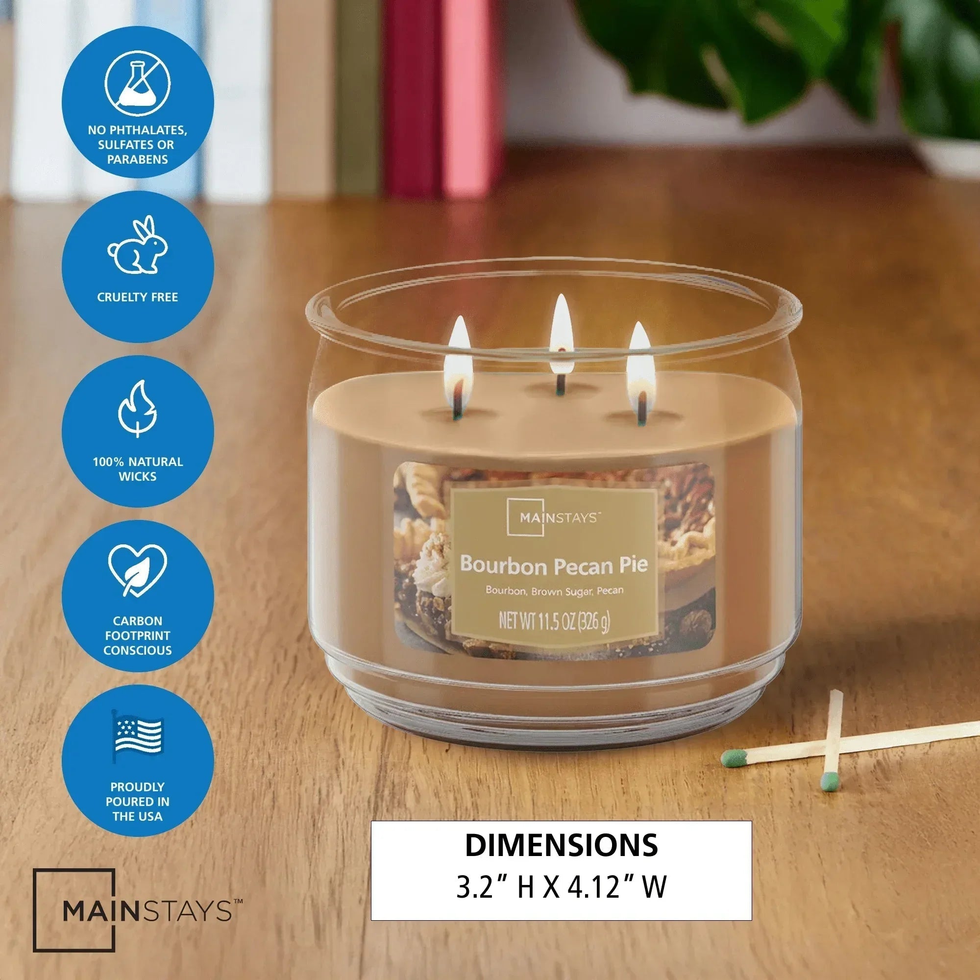 Mainstays 3-Wick Scented Glass Jar Candle, 11.5oz.