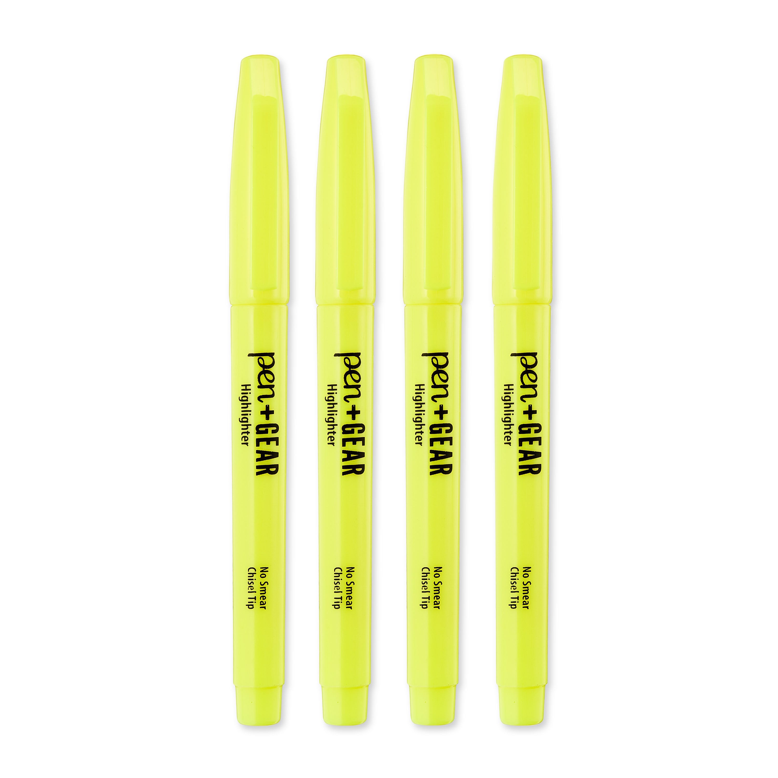Pen+Gear Pocket Highlighters, Chisel Tip, Yellow, 4 Count