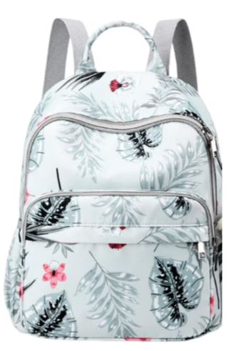 Green Leaves Backpack for women/mother, Watercolor Eucalyptus and Palm Leaf Design, for Travel, Hiking, Laptop Storage