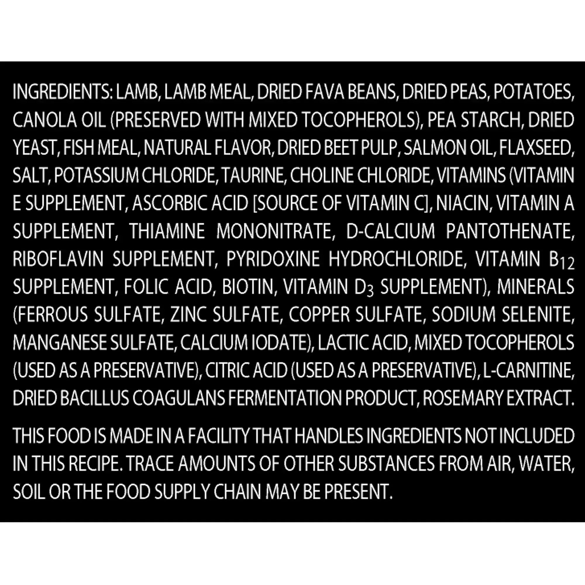 Pure Balance Grain-Free Lamb & Fava Bean Recipe Dry Dog Food
