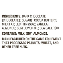 barkTHINS ingredients label for dark chocolate with almonds and sea salt